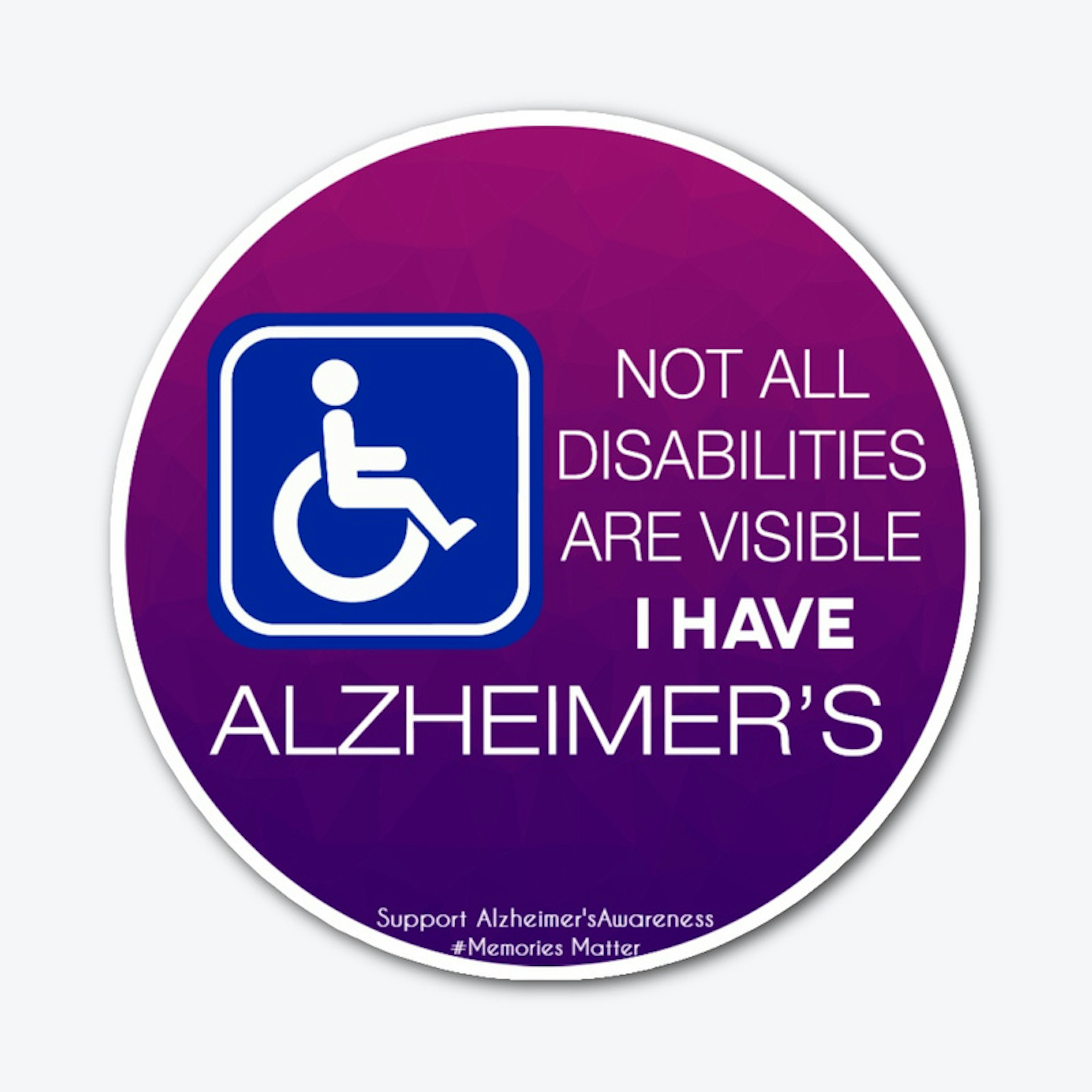 Alzheimer Disability Sticker